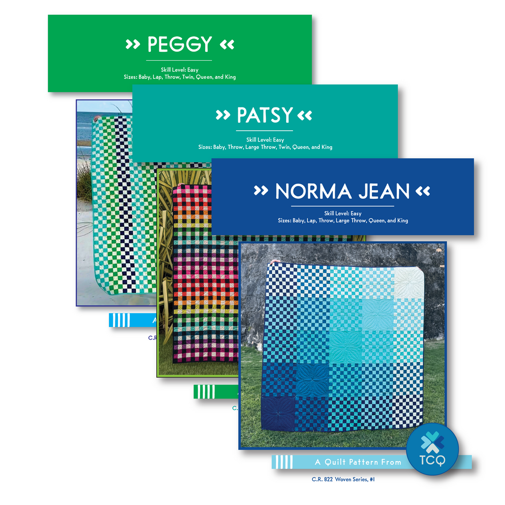 C.R. 822 Woven Series Combination - Norma Jean, Patsy, and Peggy Quilt Pattern (Digital File)